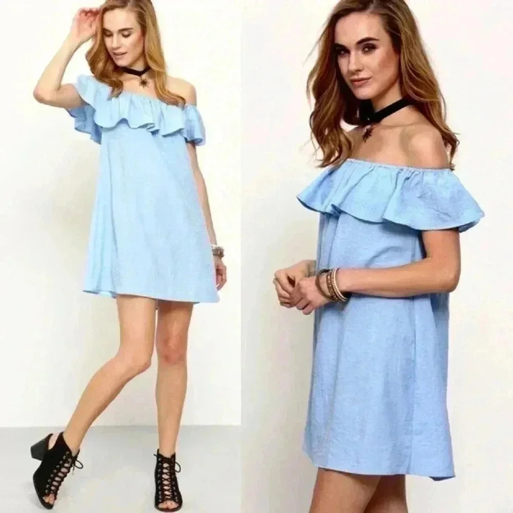 "Daisy" Ruffle Off-The-Shoulder Dress - Picture 2 of 3